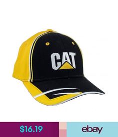 Caterpillar Black Trucker Hat Licensed White CAT Logo 100/% Cotton Brand NEW