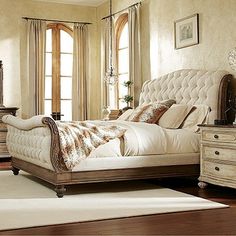 Liberty Furniture Cotswold Tufted Linen Upholstered Sleigh Bed Liberty Furniture Cotswold Tufted Linen Upholstered Sleigh Bed