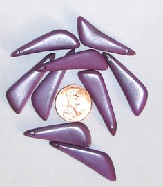 10pcs QTY Center Drilled Purple Tagua Nut Sticks