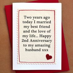 29 Best Second Anniversary Gifts Images For Him Handmade Second Anniversary Card