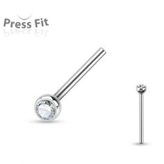 BodyJewelryOnline Nose Screw Ring Rose Gold IP Over Surgical Steel 18G//20G with Press Fit Gem