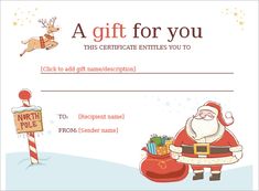 christmas gift certificate templates printable editable for word
