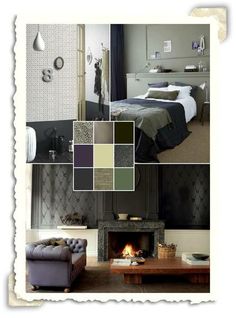 Interieur idee met de kleuren grijs en oud groen. | algemeen | Pinterest Interieur idee met de kleuren grijs en oud groen. | algemeen | Pinterest