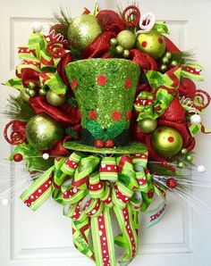 236 Best Christmas Wreaths Images On Pinterest Light Up Hat Christmas Wreath Mesh By Williamsfl Hats Pine Garland