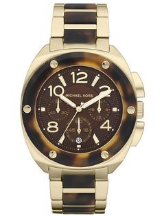 Michael Kors Women\u0027s Chronograph Tribeca Gold-Tone Stainless Steel and Tortoise Acetate Bracelet Watch - Watches - Jewelry \u0026 Watches - Macy\u0027s