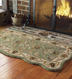 Hand Tufted Fire Resistant Scalloped Wool Mclean Hearth Rug Hand Tufted Fire Resistant Scalloped Wool Mclean Hearth Rug