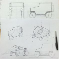 how to draw a car in top view perspective product sketch