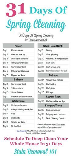 30 day house cleaning plan