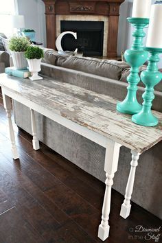 Diy Sofa Table Farmhouse Style And Make Your Own Sofa Table Using Salvaged Wood And Wooden Spindles For A With Charming
