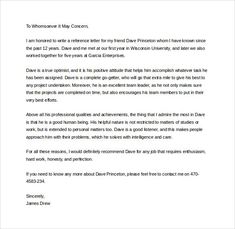 download a free letter of reference template for word view a sample