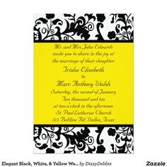 19 Best Black And Yellow Wedding Invitations Images Yellow Wedding