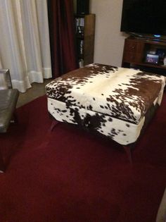 extra large cowhide footstool/coffee table with extra large extra large cowhide footstool/coffee table with extra large