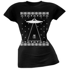 Skull And Crossbones Snowy Ugly Christmas Sweater Black Adult T-Shirt