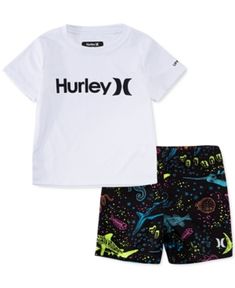Hurley Baby Boys Graphic T-Shirt and Shorts 2-Piece Outfit Set