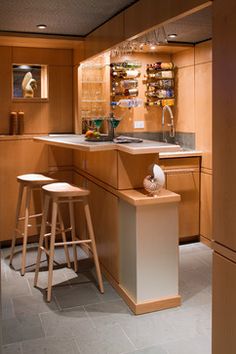 71 Best Home Bar Design Ideas Essentials For Setup Creative Liquor Bottle Storage Intriguing Shapes Make This Little Wetbar A Brilliant Use Of E