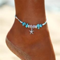3pc Lux Accessories Goldtone Tropical Nautical Palm Tree Anchor Anklet Set