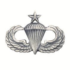 Sterlng Silver Army Airborne Paratrooper Master Jump Wing Pendant Charm