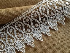 4.5cm 1 metre Stylish white guipure lace trimming for crafting designing decor
