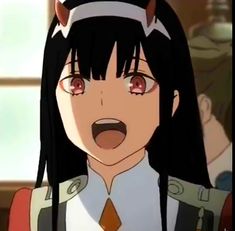 picture Zero Two With Short Black Hair darling in the franxx etc