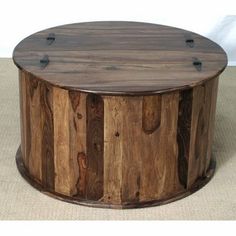 Living Room Round White Wooden Coffee Tables With Storage Drawers Gorgeous Round Wood Table Looks Like It Uses Strips Of Diffe Kinds And