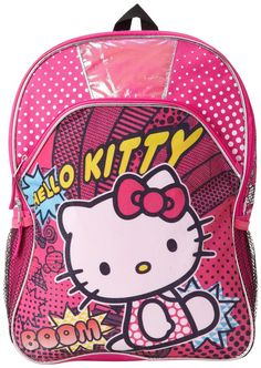 Fast Forward Little Girls Hello Kitty With Hood Full Size Backpack Black//Pink One Size