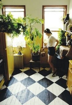 82 Best Painting Hardwood Floors Images On Pinterest Timber Painted Hardwood Floor Idea Maybe Over Old Linoleum In Kitchen Floorboards