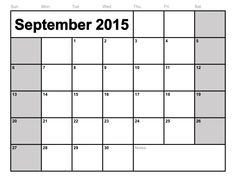 blank calendar 2015