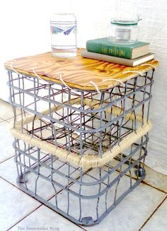 Vintage Metal Milk Crate Upcycle Vintage Metal Milk Crate Upcycle