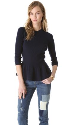 Tory Burch Madeline Peplum Sweater