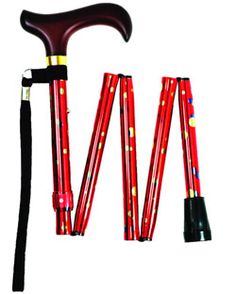 Wooden Walking Stick Cane Deep Red Handle Quality Cane Walking Stick End Rubber