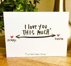 Homemade Anniversary Cards For Him Google Search Things I Want I Love You This Much Card Always And Forever Anniversary For Wife Hand Lettered Valentines Day One Year