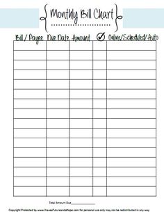 budget sheet printable
