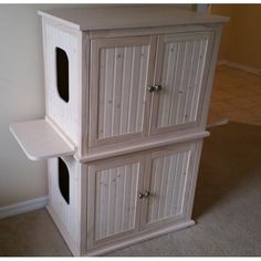 39 Best Cat Litter Cabinet Images On Pinterest Supplies Stacked Double Cat Litter Box Cabinet With Odor Absorbing Light Catsplay Super