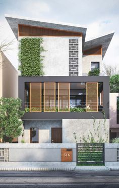 Casas Modernas: 100 Modelos, Por Fora, Por Dentro e Fotos Indian House Exterior Design, Modern Exterior, Modern Architecture Building, Architecture Building Design, Home Building Design, Bungalow House Design