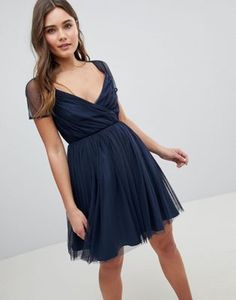 Vestido de encaje para mujeres Damas Celebridad Michelle Cami Ribete De Malla Con Tiras ceñido al cuerpo de fiesta