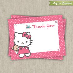 7 Best Hello Kitty Party Ideas Images Birthday Hello Kitty Printable Birthday Thank You Card Theme Party