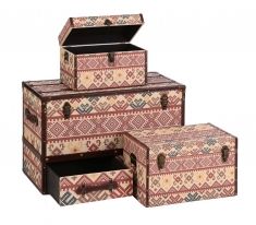 Soul /& Lane Scatola di Immagazzinaggio in Legno Decorativa Amelia Trunk Chest Trunk Styled per Vintage Antique D/écor