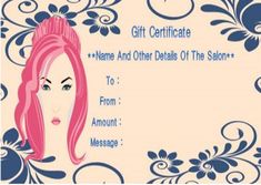 23 best salon gift certificate templates images free gift beauty salon gift certificate template free
