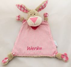 Schmusetuch "Hoppel-Hase" Schnuffeltuch Ökotex von Die Nähscheune auf DaWanda.com
