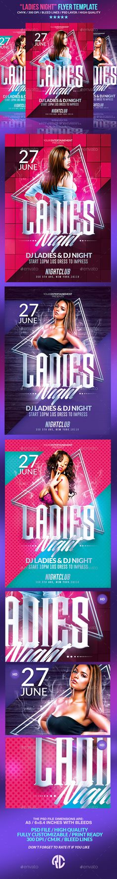 dope girls pink party flyer psd template only available here
