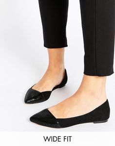 ORDEAL Heels | Brogues, Fall winter and Winter ASOS | ASOS LOOK BACK Wide Fit Pointed Ballet Flats at ASOS
