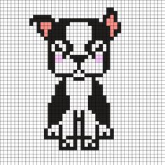 dog boston terrier brik pixel art designs crochet bead graph paper