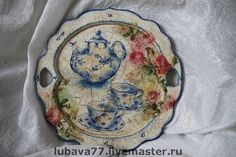 Кухня ручной работы. Ярмарка Мастеров - ручная работа Поднос " Чайные розы". Handmade.