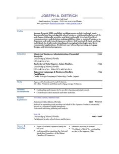 format for a good resume