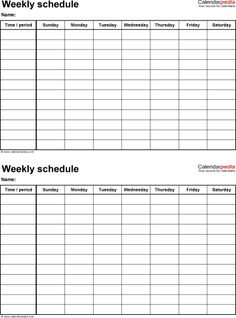 job schedule template