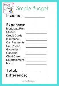 simple budget template