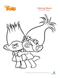 Branch And Poppy Trolls Coloring Pages Printable Book To Print For Free Find More Online Kids Adults Of