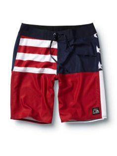 Men Core Printed Quick Dry Swimming Trunks Short-American Flag Art Style Beach Shorts