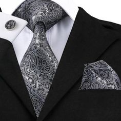 Hi Tie 100 Colors Mens Silk Tie Necktie Set Grey Brown Green Novelty Paisley New