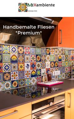 Dekofliesen f/ür die Wand im Badezimmer K/üche oder als Untersetzer f/ür Gl/äser 6 Orientalische Handgemachte Fliese aus Keramik Marokkanische Fliesen Wandfliesen 10cm Gro/ß handbemalt